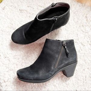 ABEO B.I.O. Women's ROMMIE NEUTRAL Black Leather Ankle Heeled Booties Size 7.5N